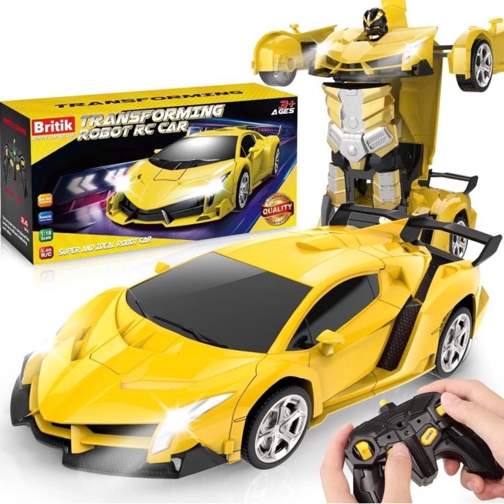 Remote Control Car, Transform Robot RC Cars for Kids Toys, 2.4Ghz 1:18 Scale